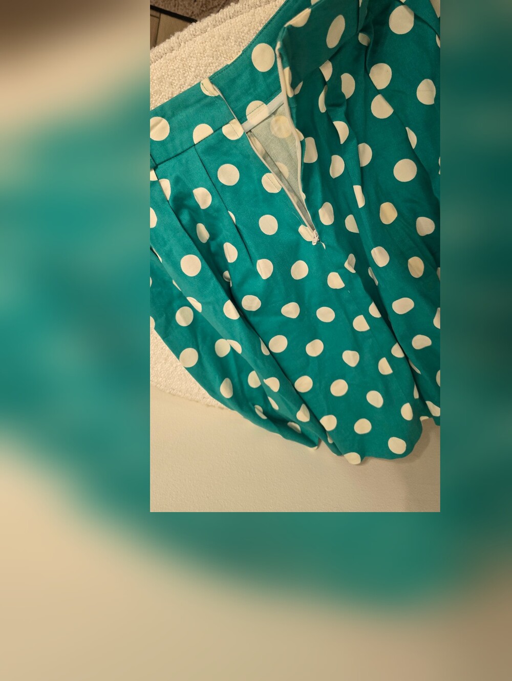 Papaya Teal Polka Dot Full Skirt Medium - Picture 3 of 5